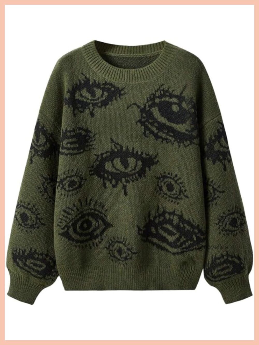 Oversized Crewneck Long Sleeve Sweater Goth Grunge Punk Pullover